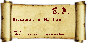 Brauswetter Mariann névjegykártya