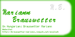 mariann brauswetter business card